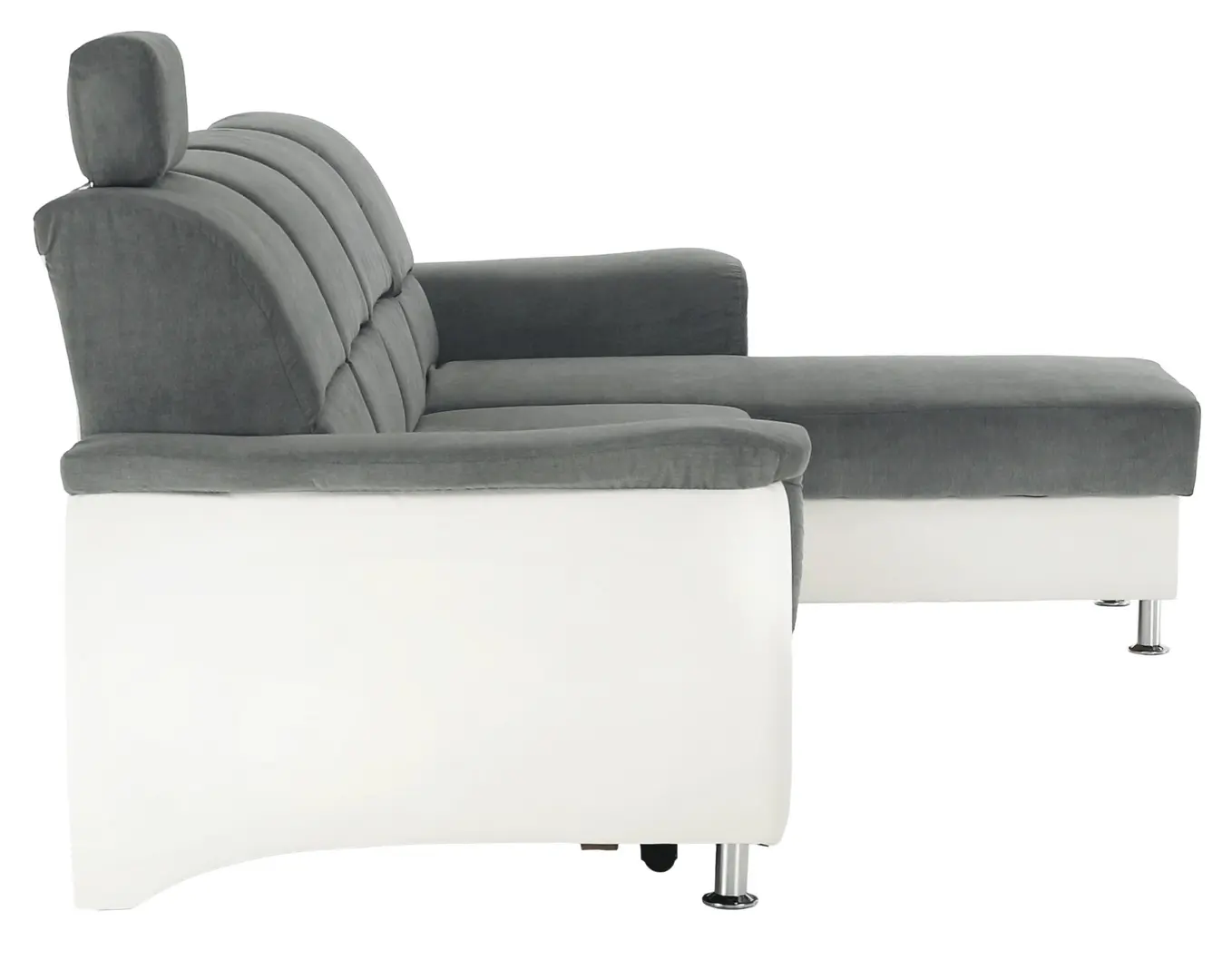 Canapea de colt extensibila Mobhaus Santiago Right (White/Gray)