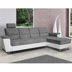 Canapea de colt extensibila Mobhaus Santiago Right (White/Gray) Thumb