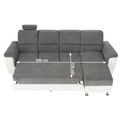 Canapea de colt extensibila Mobhaus Santiago Right (White/Gray) Thumb