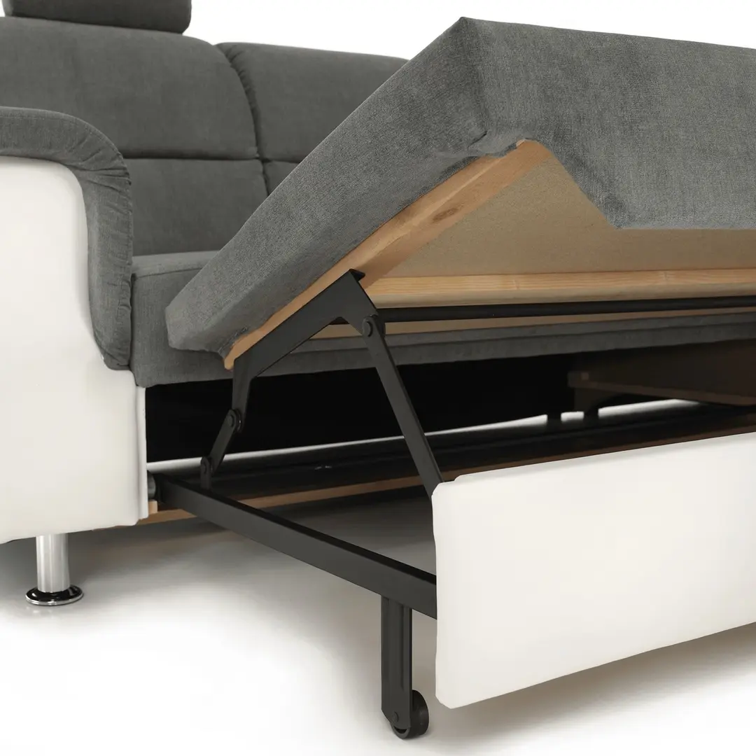 Canapea de colt extensibila Mobhaus Santiago Right (White/Gray)