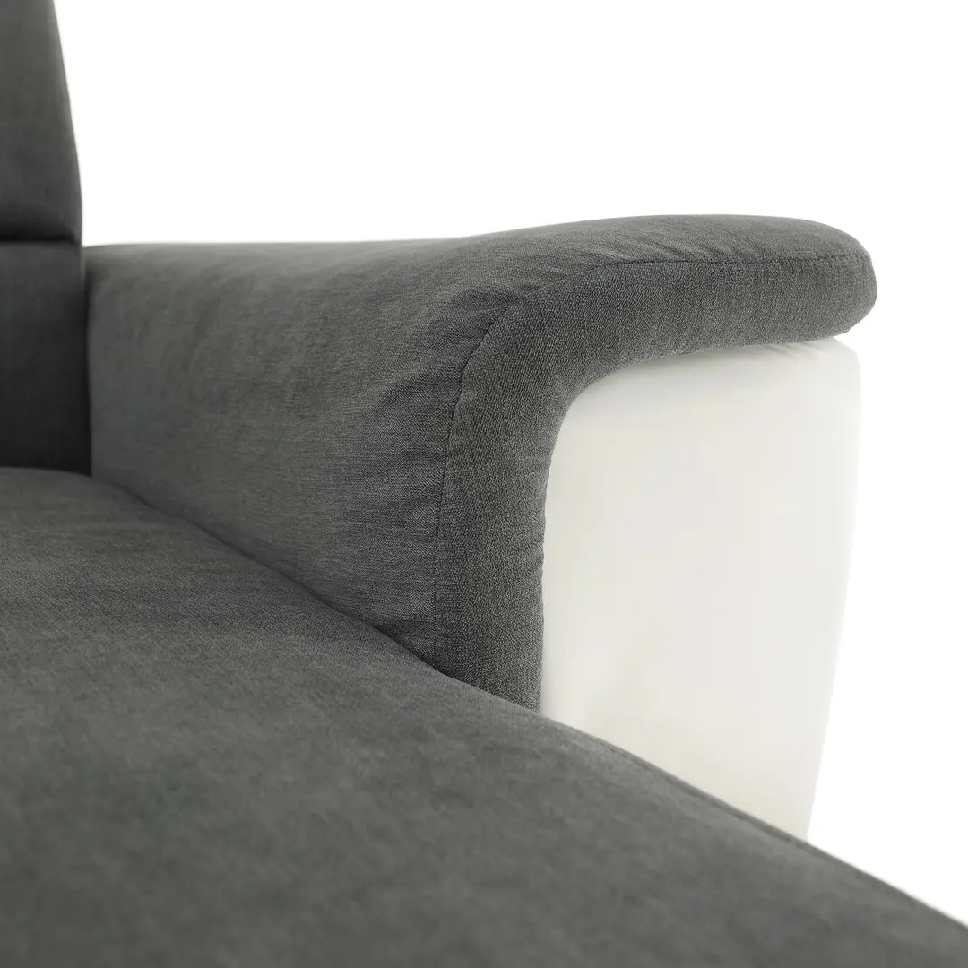 Canapea de colt extensibila Mobhaus Santiago Right (White/Gray)