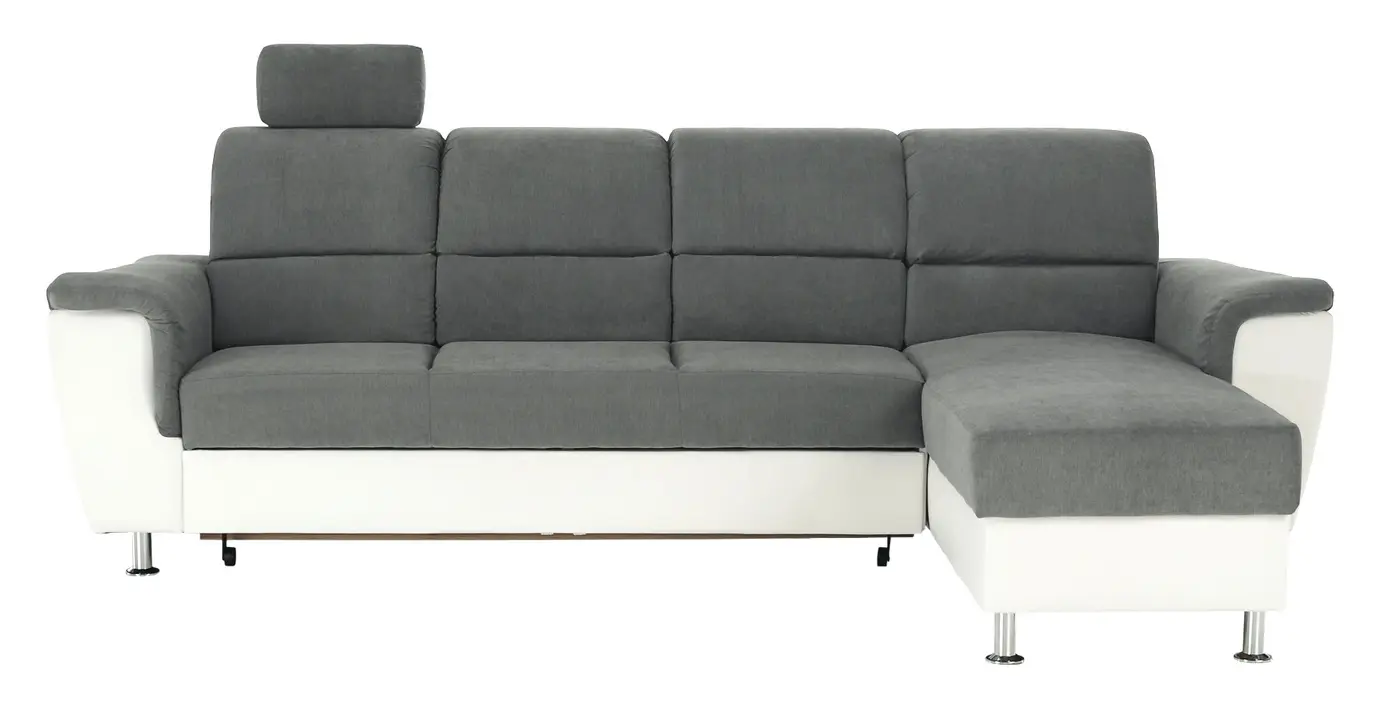 Canapea de colt extensibila Mobhaus Santiago Right (White/Gray)