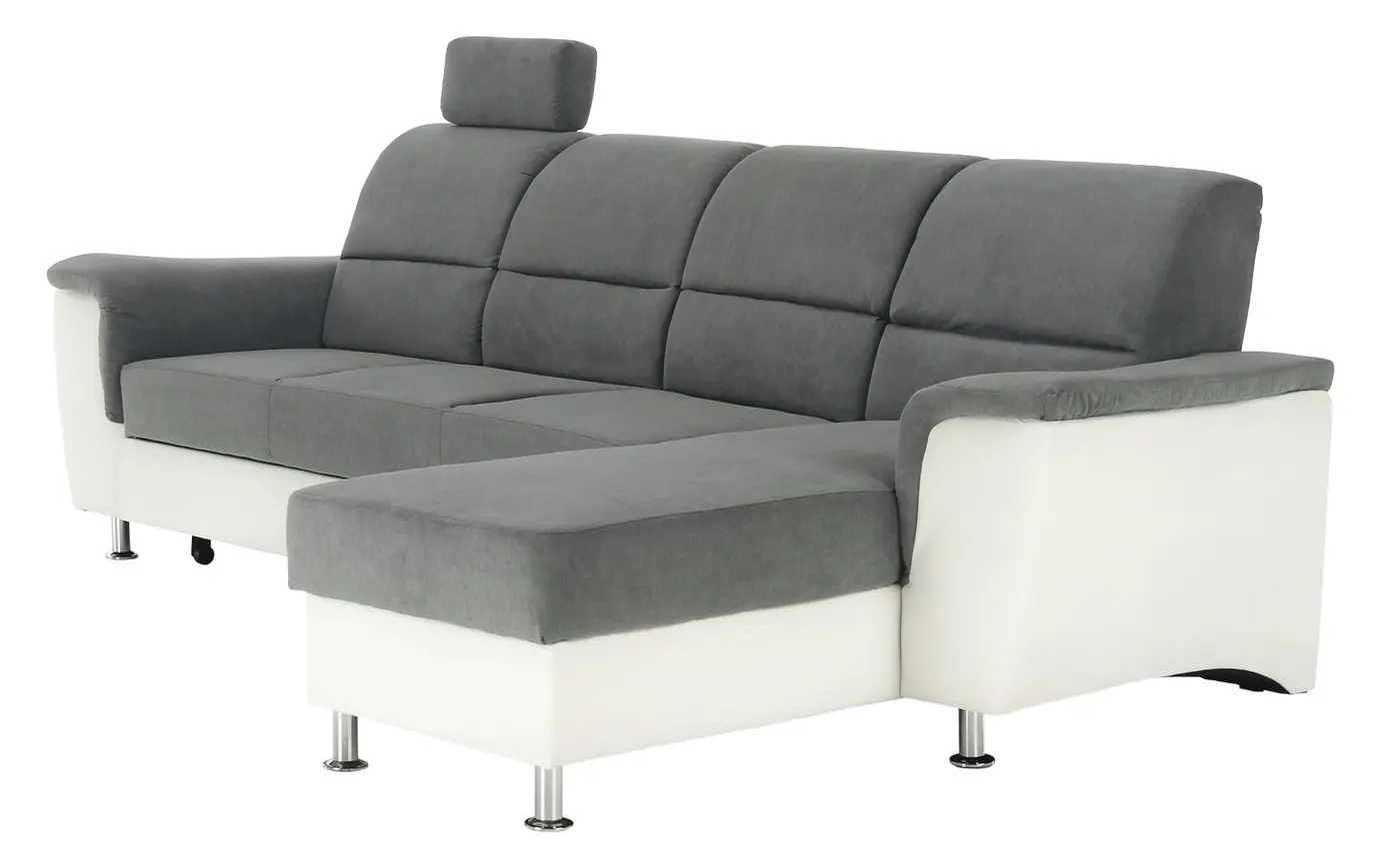 Canapea de colt extensibila Mobhaus Santiago Right (White/Gray)