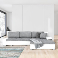 Canapea de colt extensibila Mobhaus Toniks (White/Gray) Thumb