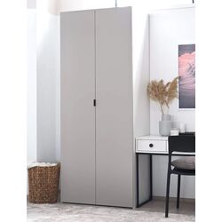 Шкаф Fabrik Home Hardy 900 2Д (Белый/Светло-Серый Матовый)