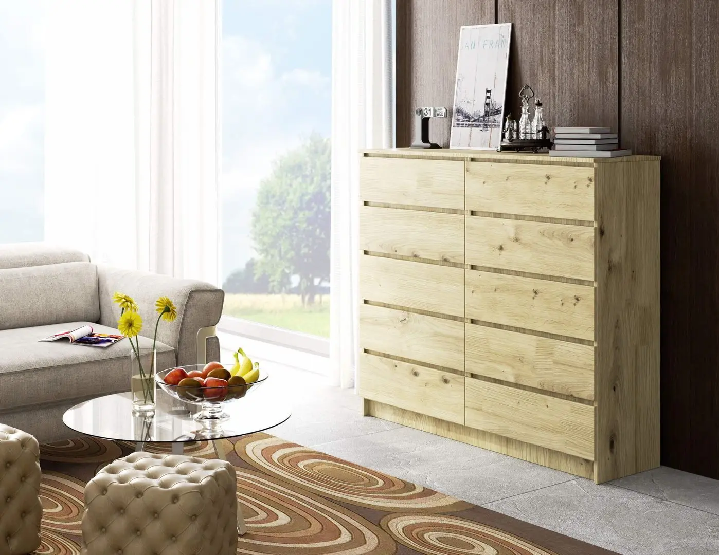 Comoda Akord K140 10SZ (Artisan Oak)