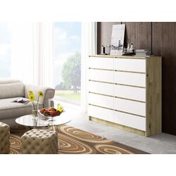 Comoda Akord K140 10SZ (Artisan Oak/White)