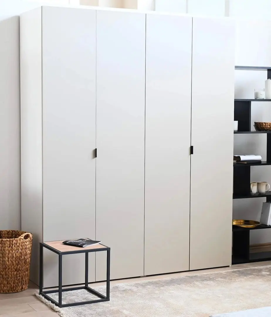 Шкаф Fabrik Home Hardy 1800 4Д (Белый/Светло-Серый Матовый)