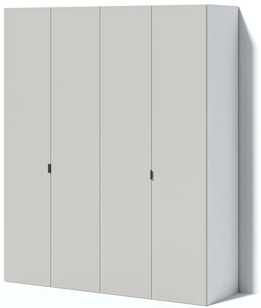 Шкаф Fabrik Home Hardy 1800 4Д (Белый/Светло-Серый Матовый)