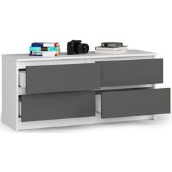 Comoda Akord K120 4SZ (White/Graphite Gray) Thumb