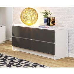 Comoda Akord K120 4SZ (White/Graphite Gray)