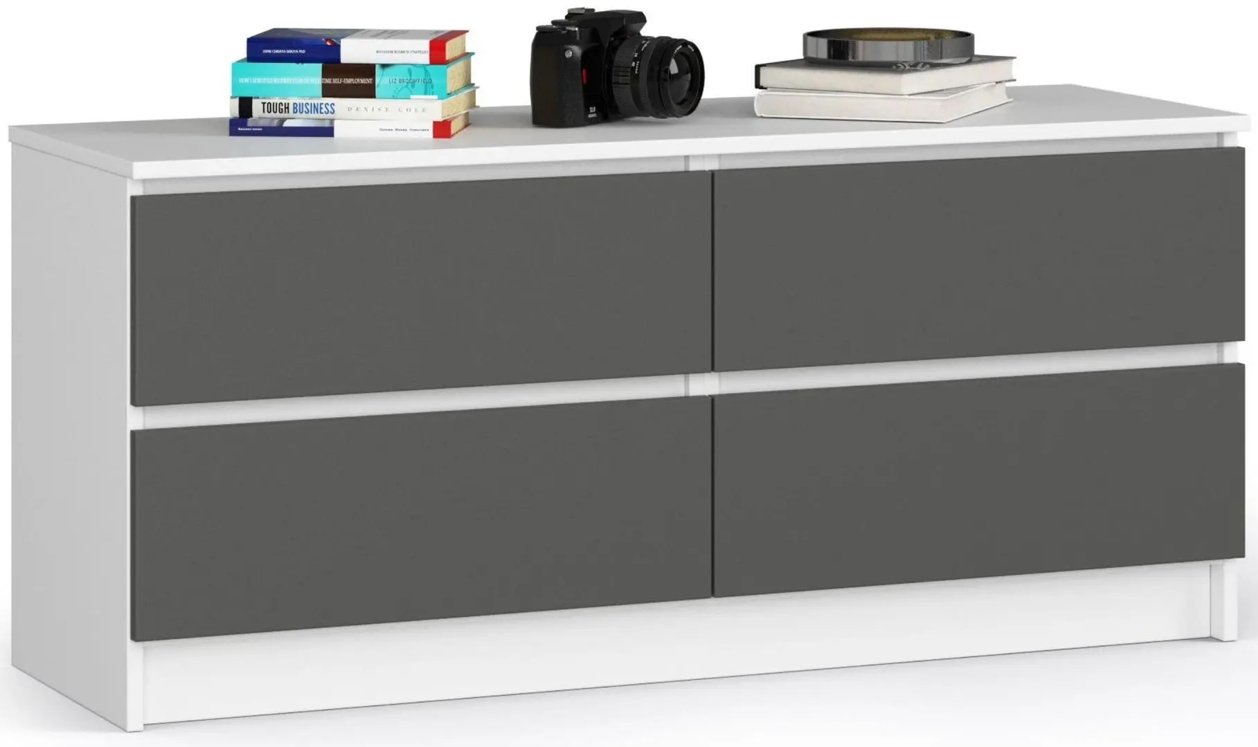 Comoda Akord K120 4SZ (White/Graphite Gray)