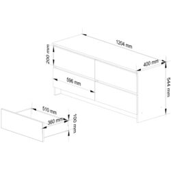 Comoda Akord K120 4SZ (White/Graphite Gray) Thumb