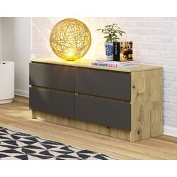 Comoda Akord K120 4SZ (Artisan Oak/Graphite Gray)