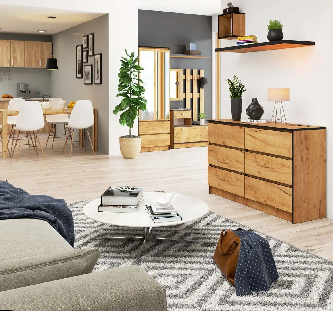 Comoda Akord K120 6SZ (Craft Oak)