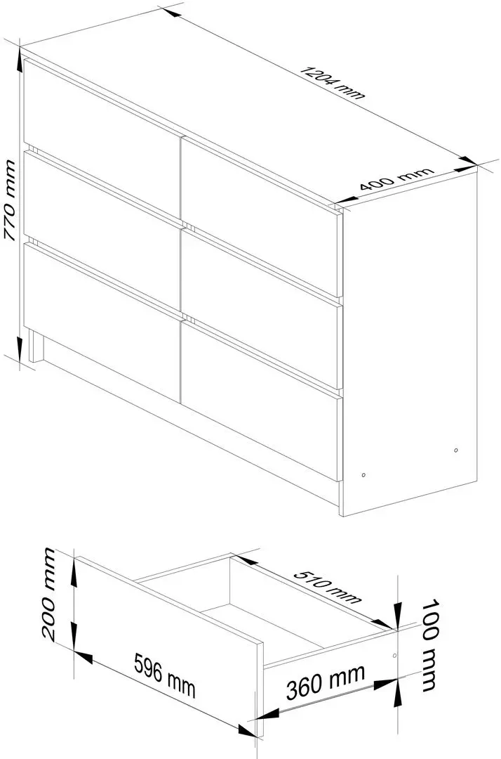 Comoda Akord K120 6SZ (Craft Oak)