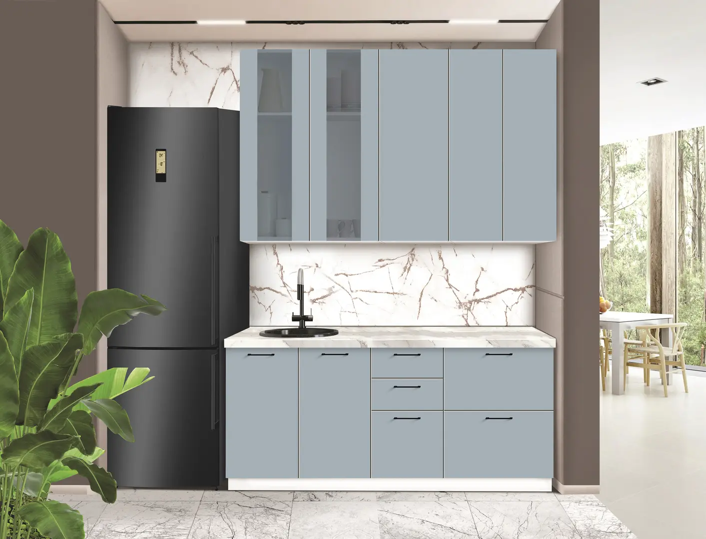 Bucatarie modulara Modern Bono Vitrina 3 H110 1.8m