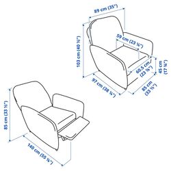 Fotoliu-recliner Ikea Ekolsund/Gunnared (Roz-maro deschis) Thumb