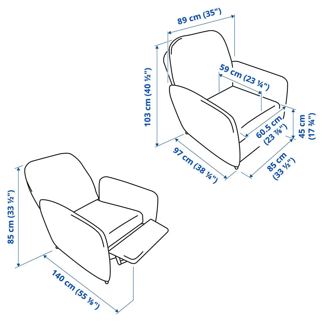 Fotoliu-recliner Ikea Ekolsund/Gunnared (Roz-maro deschis)