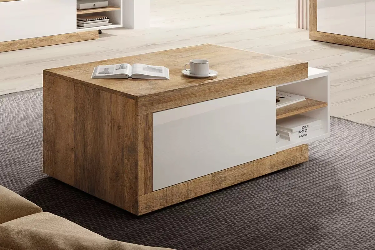 Журнальный столик Helvetia Sintra №99 (Samdal Oak/White/White Gloss)