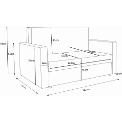 Диван Space Meble Amerykanka Twice 120 Quadro 20/Rainbow 16 (Brown/Ecru) Thumb