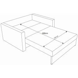 Диван Space Meble Amerykanka Twice 120 Quadro 20/Rainbow 16 (Brown/Ecru) Thumb