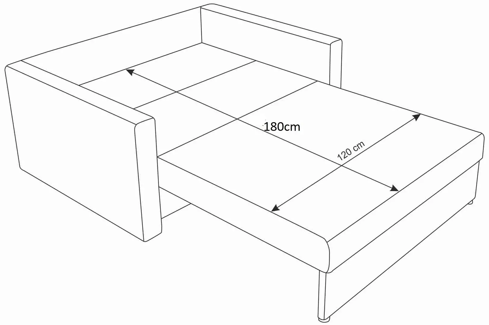 Диван Space Meble Amerykanka Twice 120 Quadro 20/Rainbow 16 (Brown/Ecru)