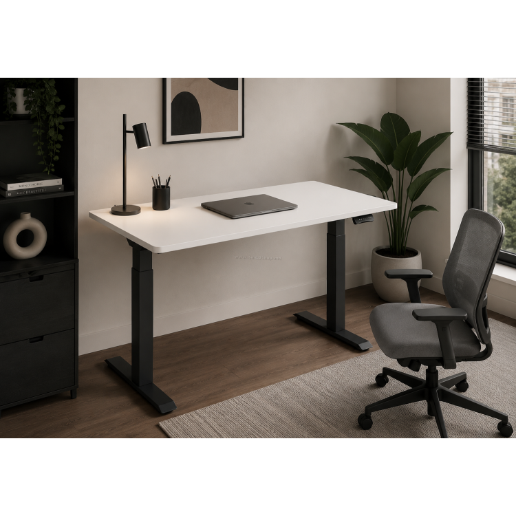 Masa de birou ET123 BL inaltime reglabila (White/Black)