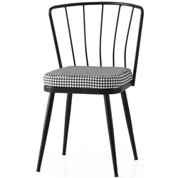 Обеденный набор Prestige Efes X Leg 70x110cm 1+4 (Gray Marble/Black/White) Thumb