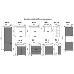 Bucatarie modulara Ambianta Perla 3.6m (Crem/Cappuccino) Thumb