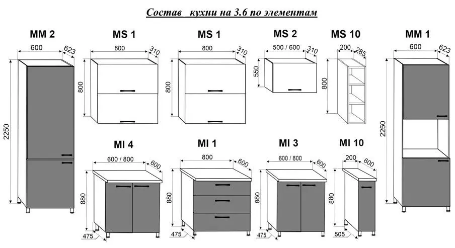 Bucatarie modulara Ambianta Perla 3.6m (Crem/Cappuccino)