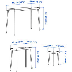 Set mese taburete Ikea Fridnas 2+2 (Negru/Aspect mesteacan) Thumb