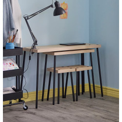 Set mese taburete Ikea Fridnas 2+2 (Negru/Aspect mesteacan)