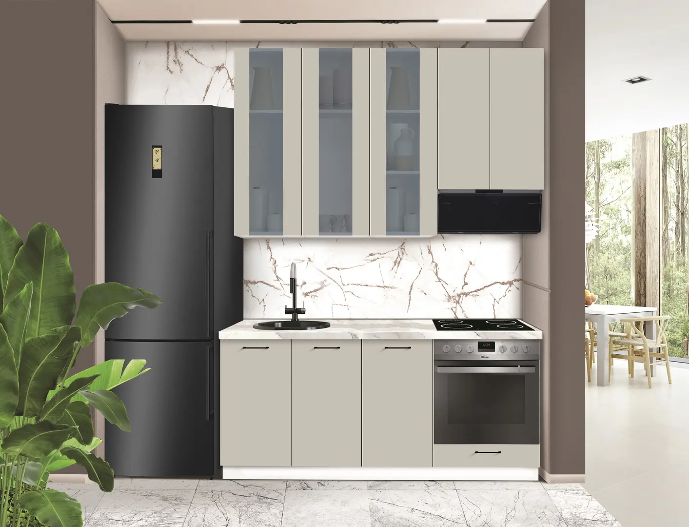 Модульная кухня Modern Bono Витрина 2 H110 1.8м