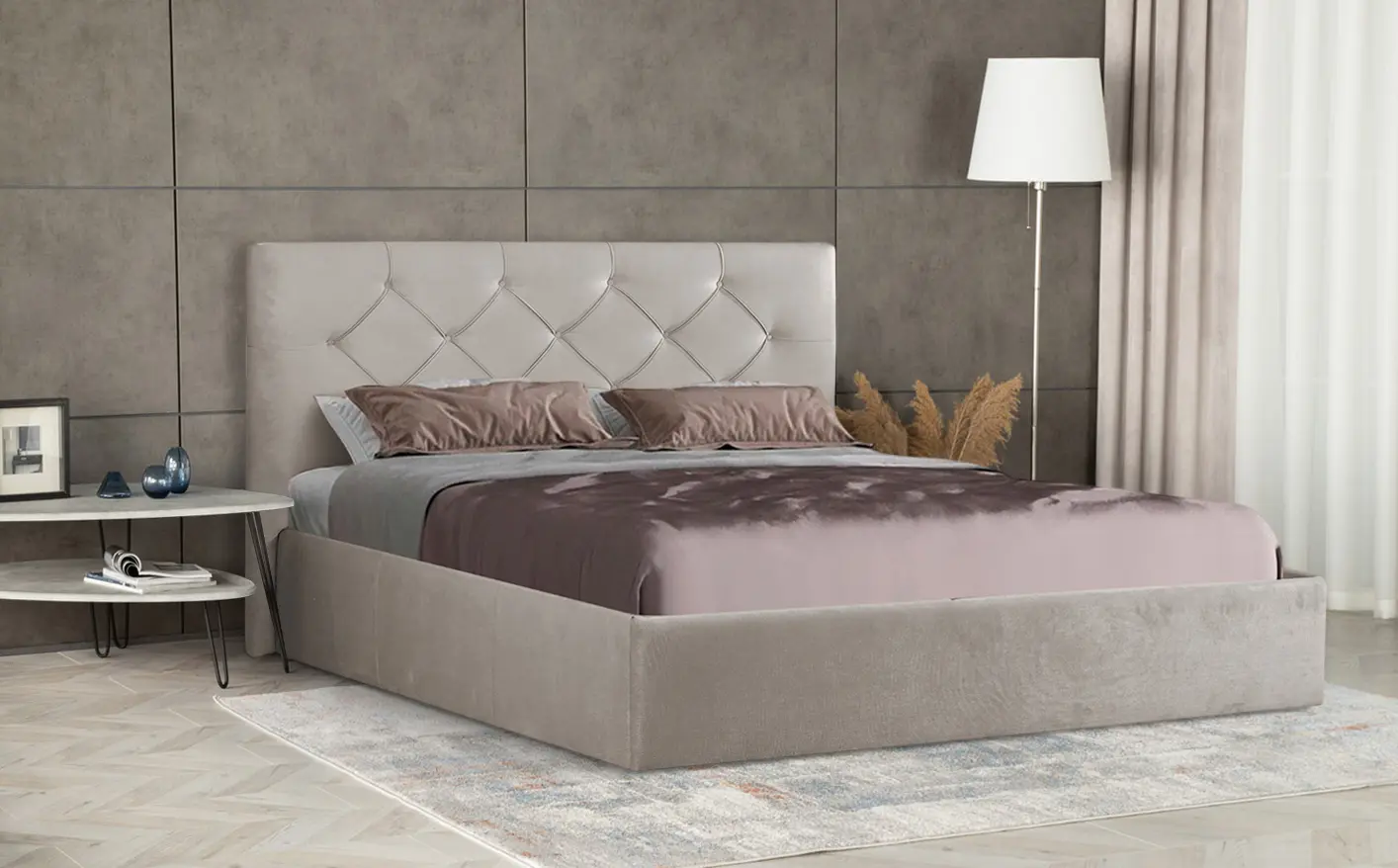 Pat Modern Aura Kanna 92 baza lamele 160x200 (Light Gray)