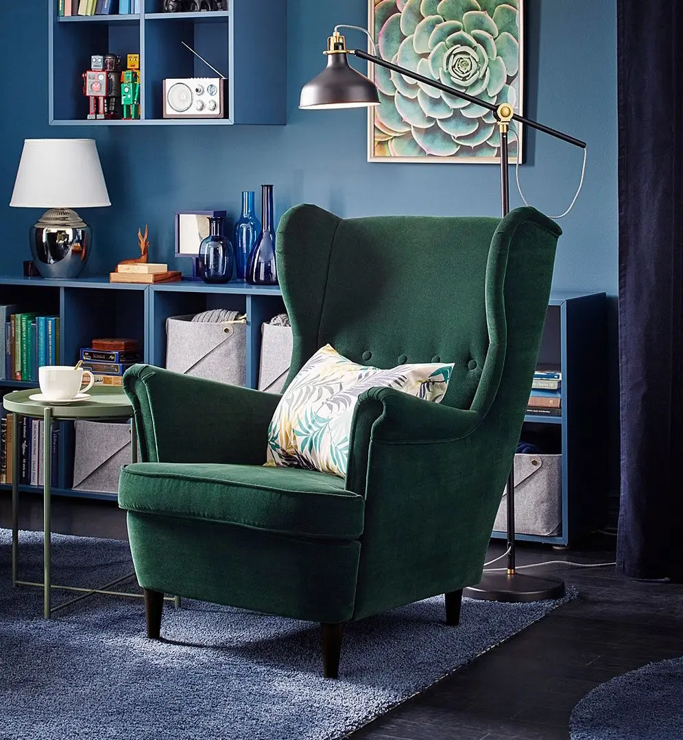 Fotoliu Ikea Strandmon/Djuparp (Verde inchis)