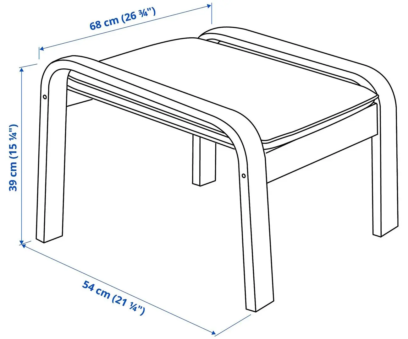 Пуф Ikea Poang/Glose (Березовый шпон/Экрю)