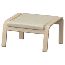 Puf Ikea Poang/Glose (Furnir stejar alb/Ecru)