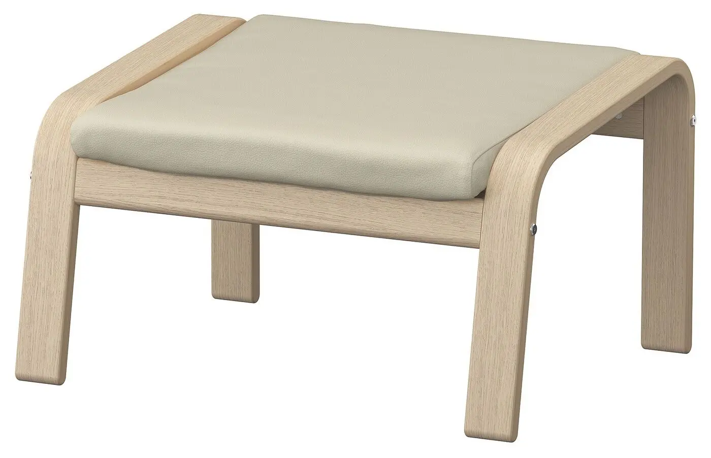 Пуф Ikea Poang/Glose (Дубовый шпон беленый/Экрю)