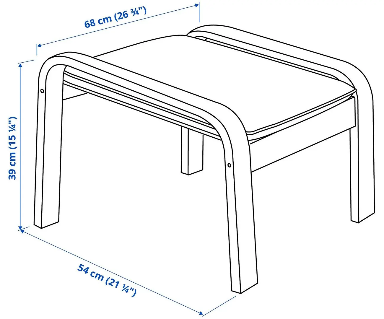 Puf Ikea Poang/Glose (Negru-maro/Maro inchis)