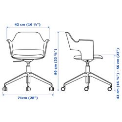 Fotoliu Ikea Fjallberget/Gunnared cu rotile (Furnir stejar alb/Bej) Thumb