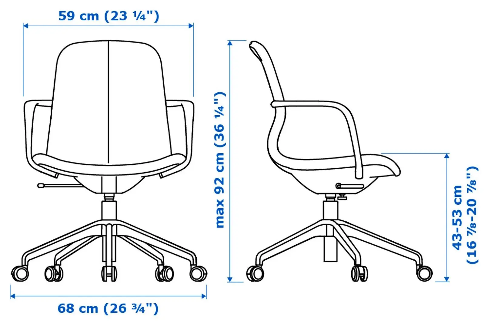 Кресло Ikea Langfjall/Gunnared (Бежевый/Белый)