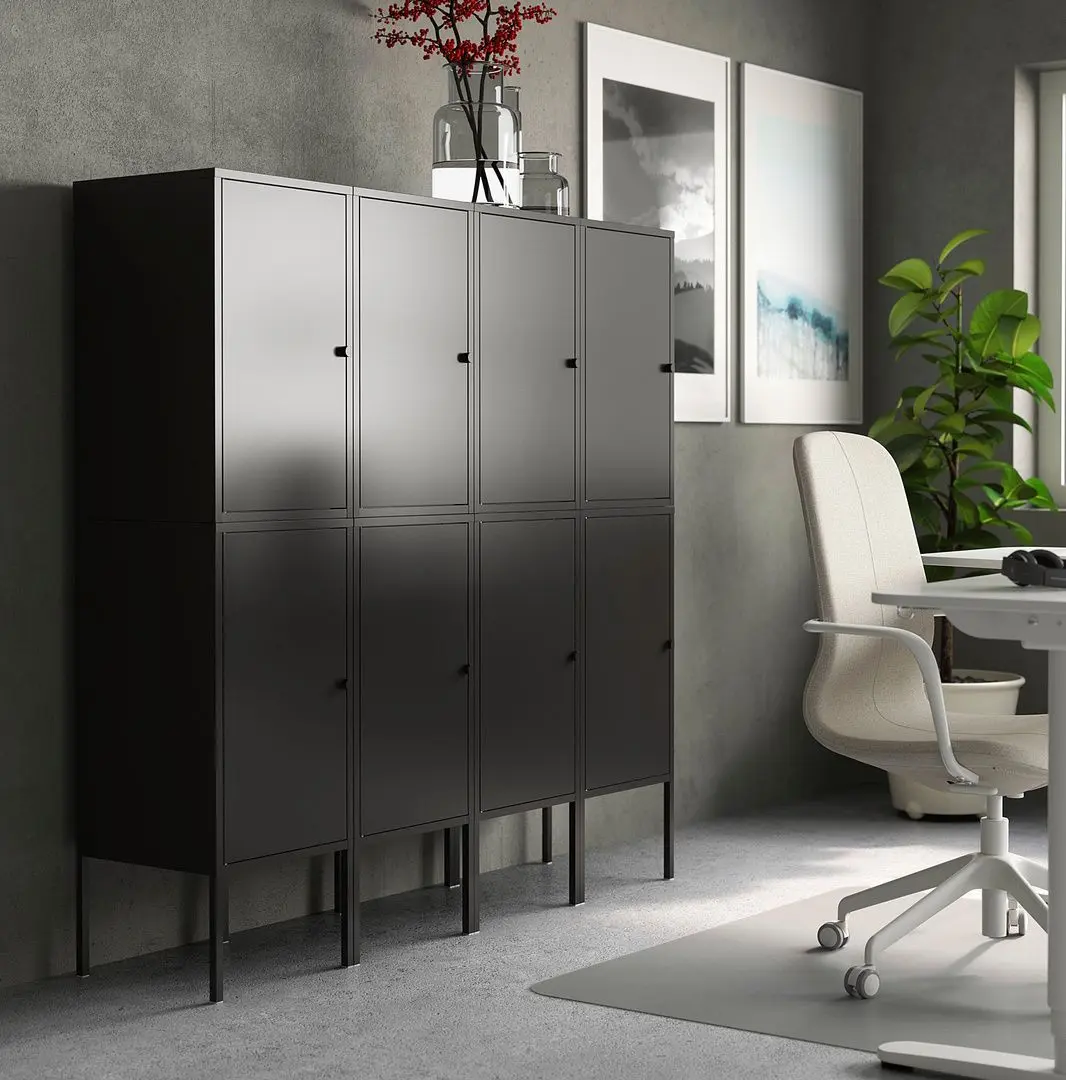 Шкафчик для хранения Ikea Lixhult 140x35x142 (Антрацит)