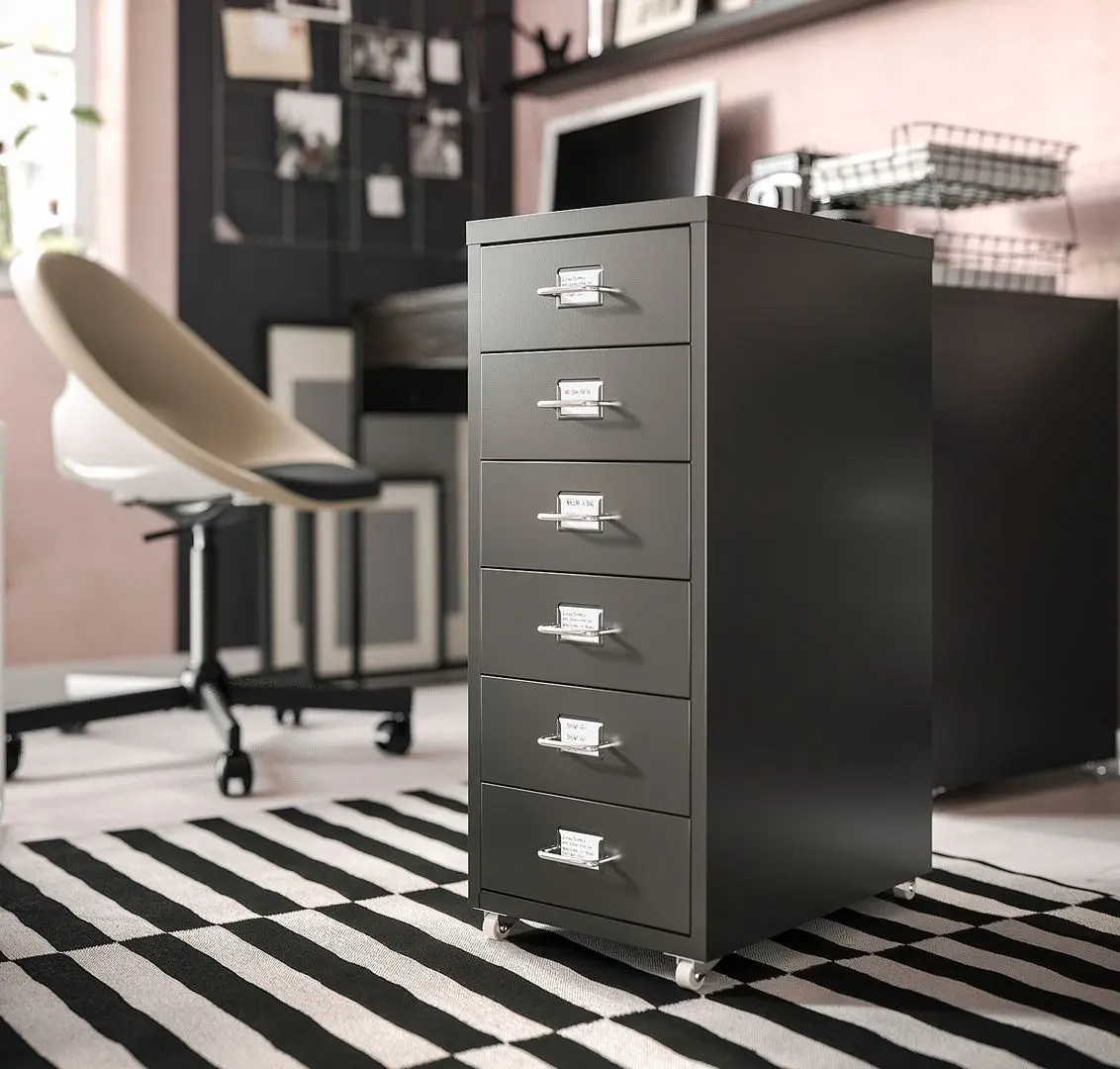 Комод Ikea Helmer с колесами 28x69 (Черный)