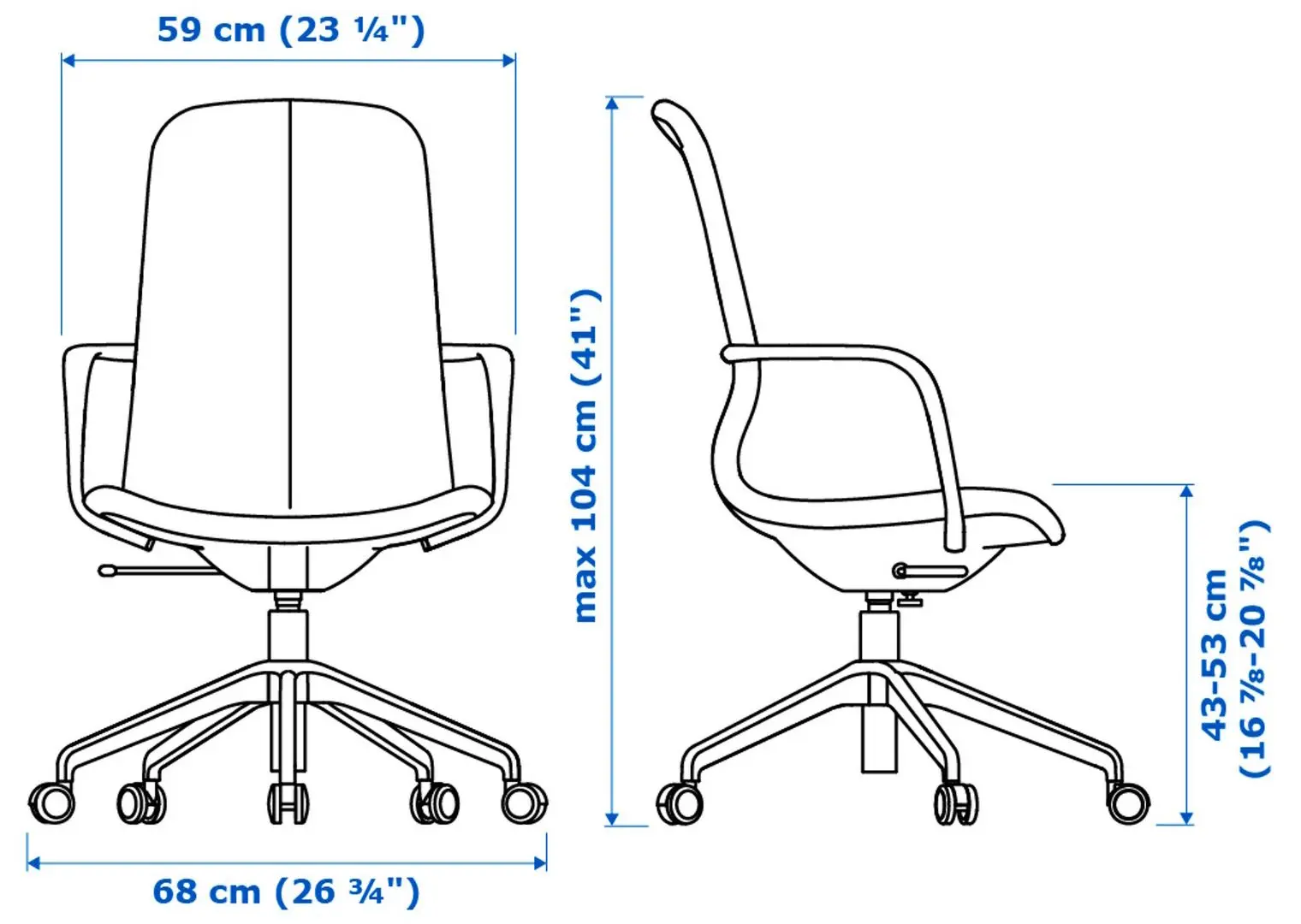 Fotoliu Ikea Langfjall/Gunnared (Gri inchis/Negru)