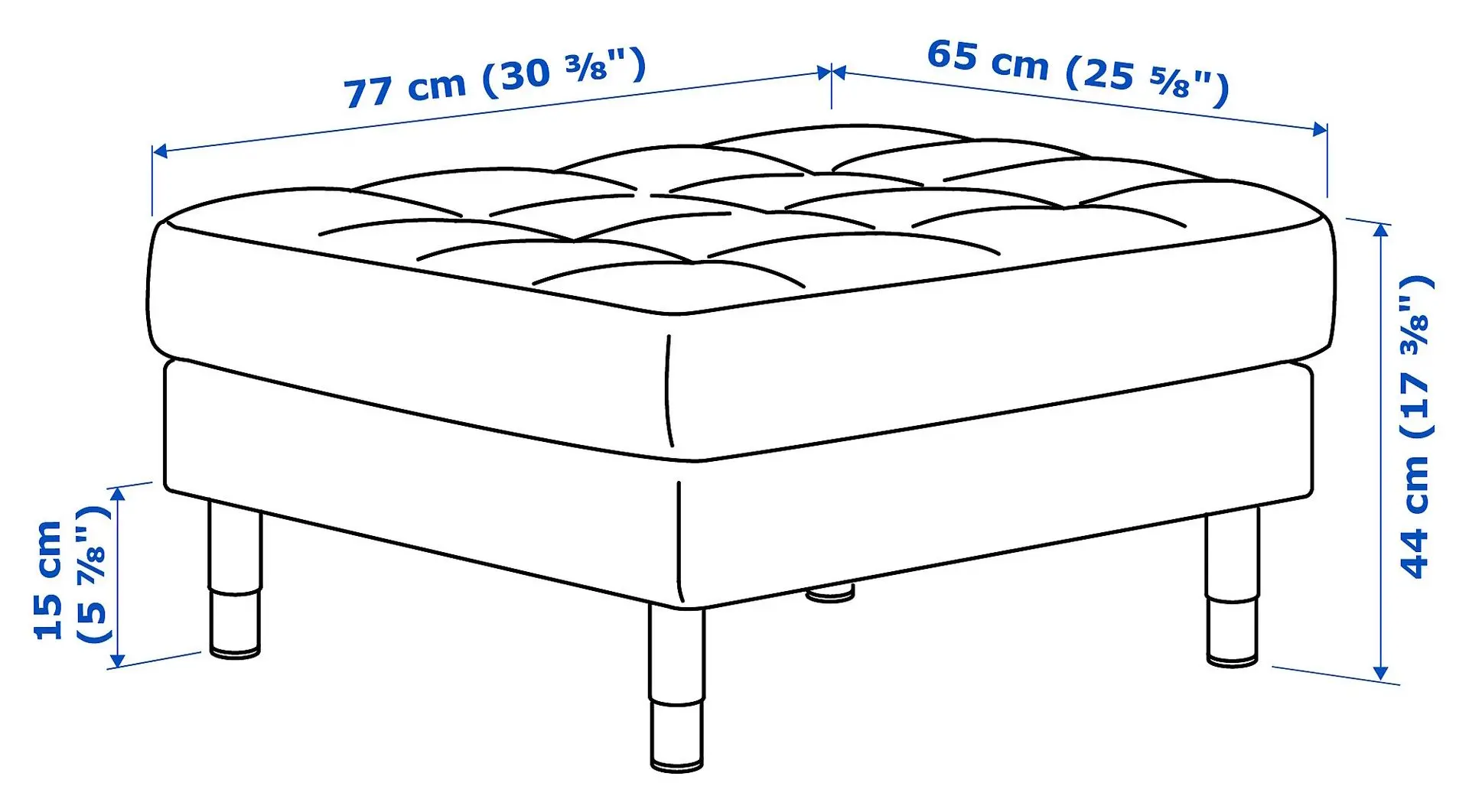 Puf Ikea Landskrona/Gunnared (Verde deschis/Lemn)