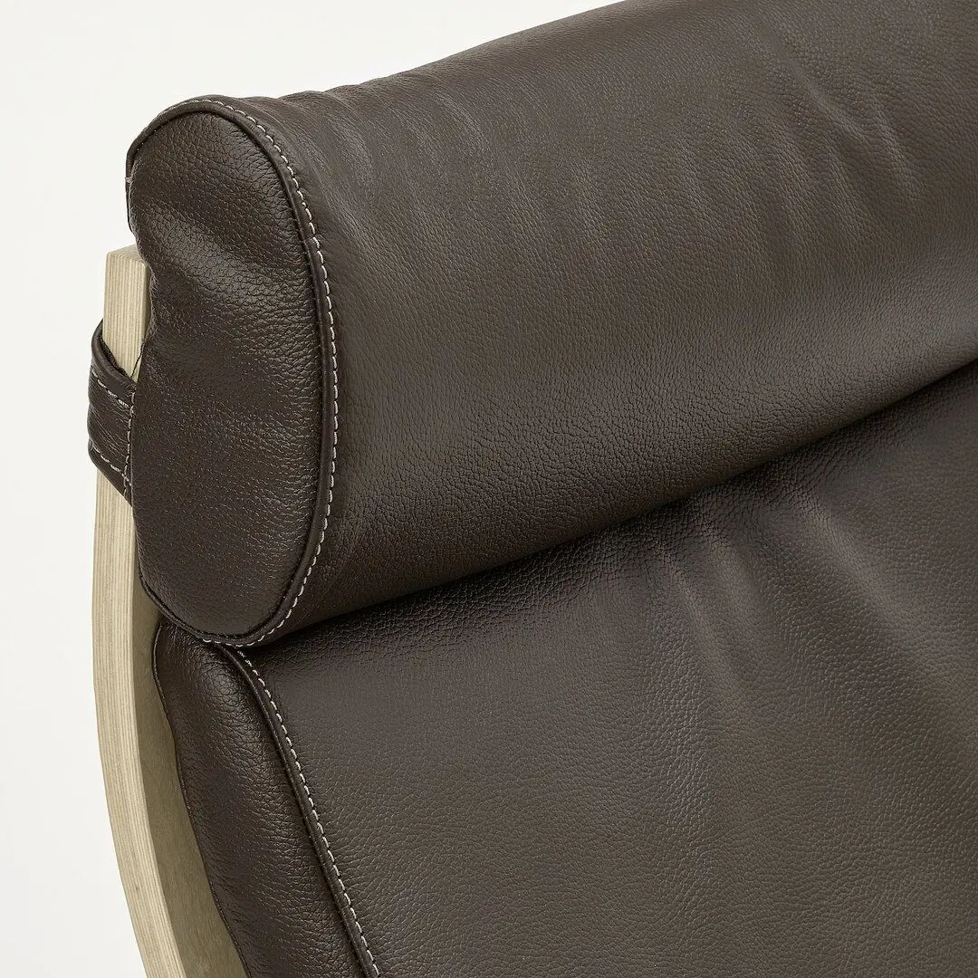 Кресло-качалка Ikea Poang/Glose (Березовый шпон/Темно-коричневый)