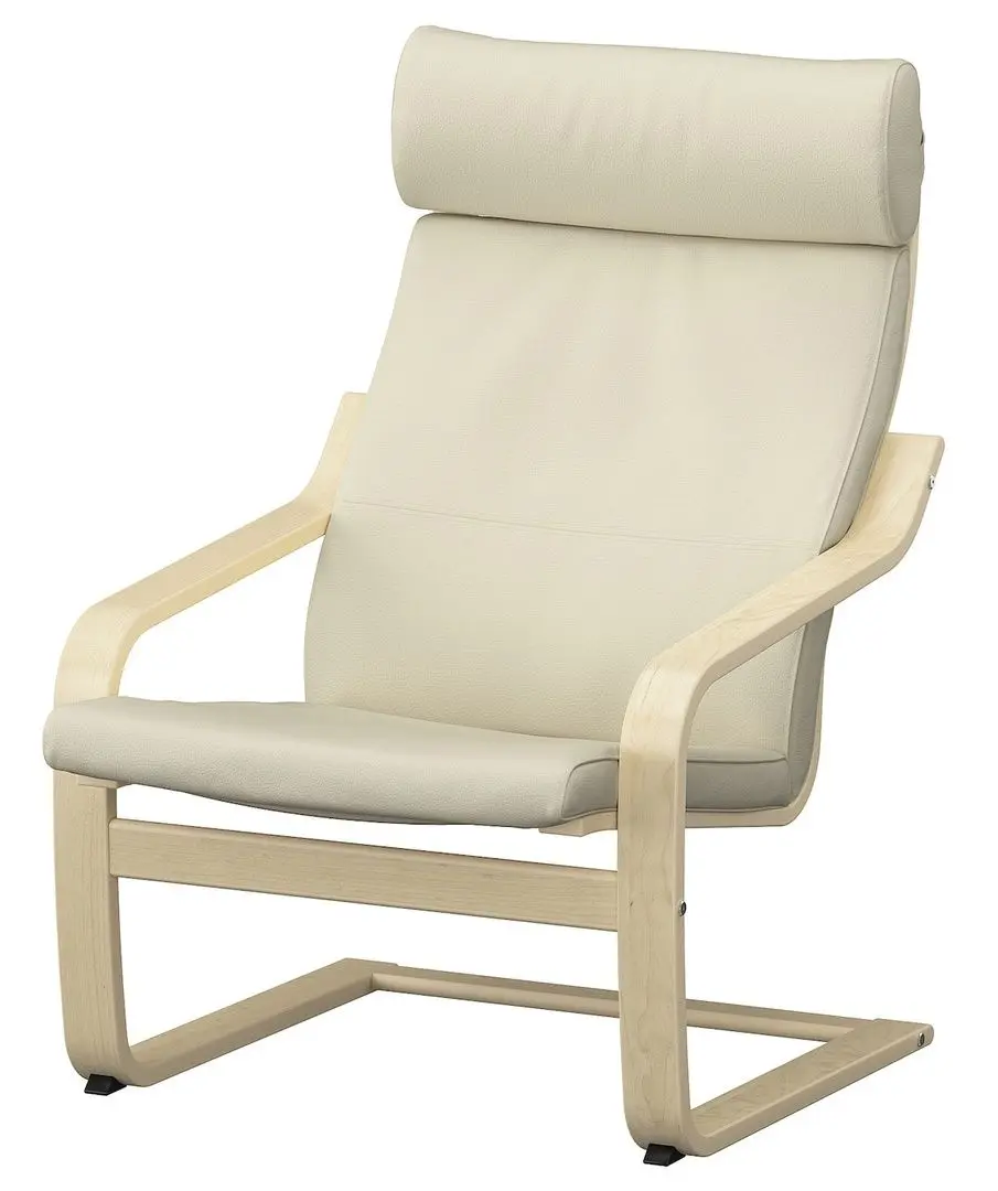 Fotoliu Ikea Poang/Glose (Furnir mesteacan/Ecru)