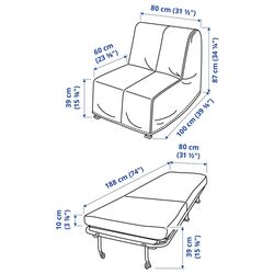 Fotoliu extensibil Ikea Lycksele Lovas/Ransta (Natur) Thumb