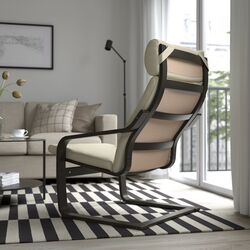 Кресло Ikea Poang/Glose (Черно-коричневый/Экрю) Thumb